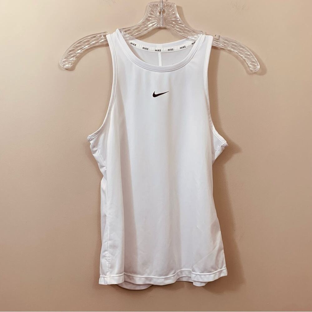 Nike White Tank Top with Gray Swoosh